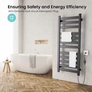 Calentador de toallas 12 barras 280 W montado en la pared estante térmico para baño con 3 velocidades - Imagen 1 de 5