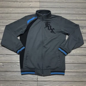 Fox Racing Kids Full Zip Jacket Size KXL Gray Blue Pockets Long Sleeve - Picture 1 of 7