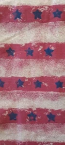 Vintage blaue Sterne & rot/weiße Streifen Baumwollstoff 45" x 1 Yard Americana - Bild 1 von 3