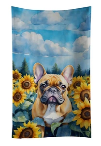 French Bulldog in Sunflowers Kitchen Towel DAC6080KTWL - Picture 1 of 5
