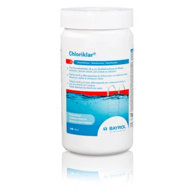 BAYROL Chloriklar 1,0 kg Schwimmbad Pool Chlor Tabs Chlortabs Dose 1Kg 20g - Bild 1 von 2