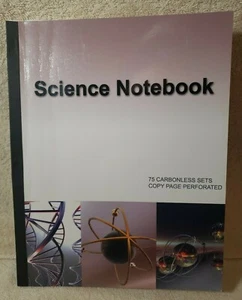 Science Notebook Bound 75 Carbonless Pages (Copy Page Perforated) Used - Imagen 1 de 4