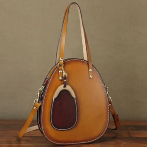 Geniune Leather Women Shoulder Bag Vintage Handbags Tote Crossbody Purses - Picture 1 of 13