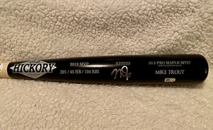 Mike Trout 2019 MVP Engraved LE Of 27, Game Model Autographed Old Hickory Bat - Picture 1 of 1