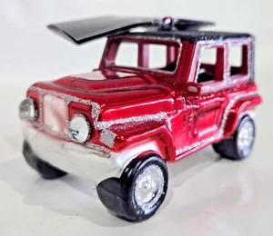 ROBERT STANLEY GLITTER SUV ORNAMENT OFF ROAD VEHICLE IN RED, NEW, GREAT FOR JEEP - Picture 1 of 7