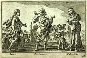 1700 incisione Antico Testamento Ebraico Profhete Amos Zakaria E Malachia - Imagen 1 de 2