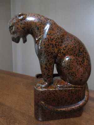 Vtg 1940's/50's HTF Royal Haeger Royal Hickman Art-Sitting Panther Planter- RARE - Image 1 of 4