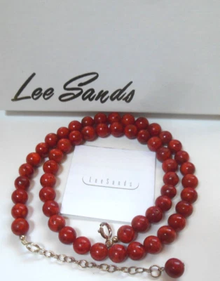 Lee Sands Red Coral Bead Necklace 20" W/Box NWOT - Image 1 of 2