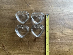 Heart shaped glass tea light candle holders x 4 - Picture 1 of 2