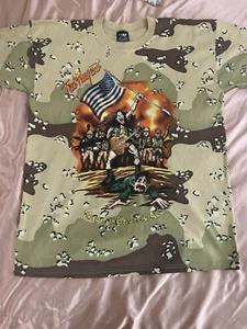 Vintage Ted Nugent 03 Shock And Awe Camo Camouflage Shirt  - Picture 1 of 8