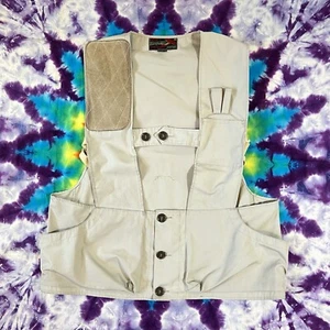 Vintage 60s 10-X Khaki Shooting Vest Size L USA Shotgun Duck Hunting Game Pouch - Picture 1 of 8