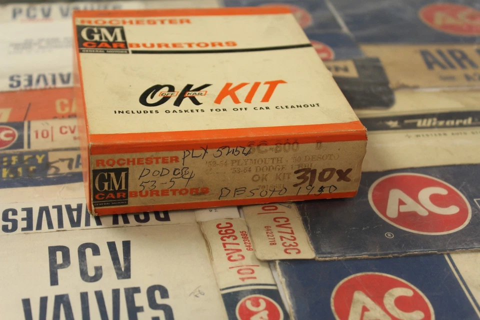 VINTAGE NOS GM 1952-54 PLYMOUTH CARBURETOR REBUILD KIT 310X SC800 701863 - Image 1 of 1
