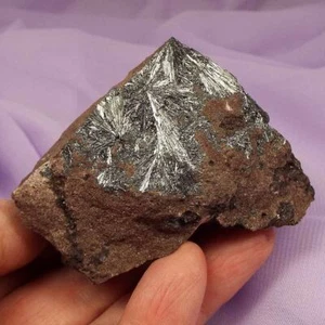 Natürliches Matrixstück mit strahlenden Pyrolusitbüscheln 136g SN54360 - Bild 1 von 4