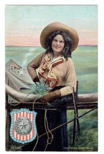 Raphael Tuck State Belles Series The Lone Star Belle Postcard Unposted Texas TX - Picture 1 of 2