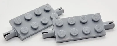 LEGO 2 x Platten Platte Achsplatte Pin 2x4 hellgrau TOP - Bild 1 von 3