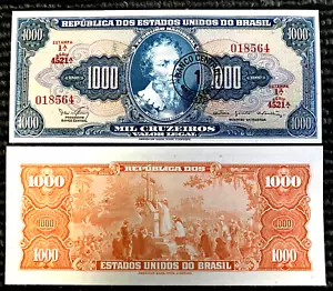 Brazil 1000 Cruzeiro 1966–1967 Banknote World Paper Money UNC Currency Bill - Picture 1 of 1