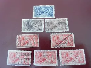 Collection of Used 'Seahorse' Stamps including 10 Shilling Blue. - Picture 1 of 13