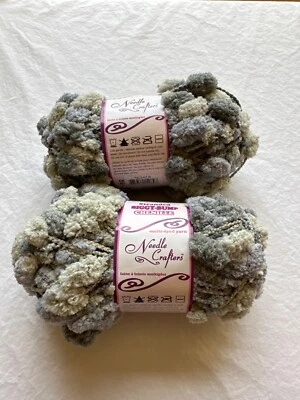 Hilo de chenilla Biggy-Bump trenzado artesanos de aguja, verde y gris, lote de 2 Foto 1 de 4