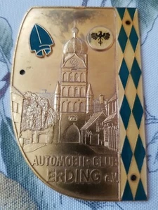 INSIGNIA DE ACCESORIO CLÁSICO BMW BAVIERA ADAC CLUB DE AUTOMÓVILES ERDING ALEMANIA VINTAGE  - Imagen 1 de 5