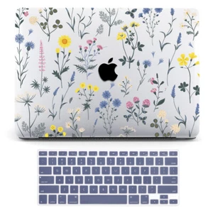 Crystal Clear Flowers Case Cover For Macbook M3 Air 15 13 Pro 16 14 11 12 inch - Picture 1 of 10
