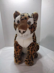  Leopard Cheetah  Stuffed Animal Plush LARGE Realistic Jaguar Cat 17" - Picture 1 of 3