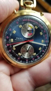 Medical Chronograph Pocket Watch Open Face Gold Filled case cal. Valjoux 7733 - Picture 1 of 10