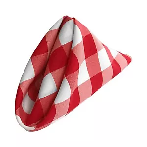 LA Leinen Packung mit 10 karierten Gingham Servietten 18 x 18 Zoll. Made in USA - Bild 1 von 10