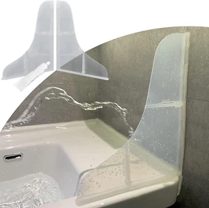 Mofason Silicone Shower Splash Guard, Clear Bathtub Corner Splash Guard, Bathroo - Picture 1 of 12