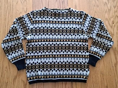 Vintage Jersild Sweater Women's M/L Virgin Wool Black Gold 60s 70s - Image 1 of 4
