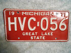 1971 Michigan Great Lake State HVC 056 License Plate
