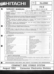 Hitachi Original Service Manual für FX- 9 - Picture 1 of 1