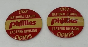 1983 Philadelphia Phillies National League Eastern Div Champs Souvenir Buttons 2 - Picture 1 of 3