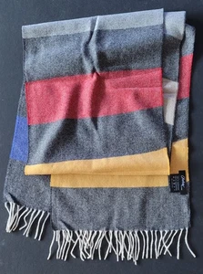 Chelsey by Multicolor Striped Cashmere Wool Fringe Scarf - Picture 1 of 6