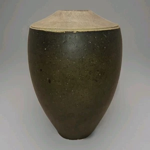 Raku Kunstkeramik Vase Crackle Top unmarkiert primitiv Herzstück - Bild 1 von 19