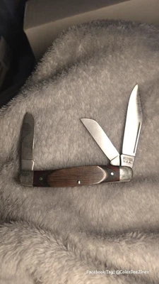 VINTAGE WESTERN W742 "J" STAINLESS STEEL 3 Blade Pocket Knife ROSEWD HANDLE 80'S - Image 1 of 4