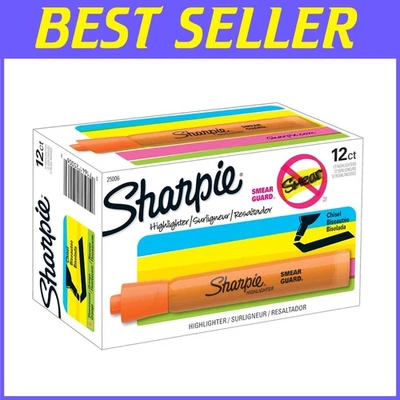 Bolígrafos iluminadores estilo tanque, naranja fluorescente, paquete de 12 Foto 1 de 4