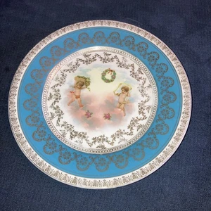 Plato de porcelana azul y dorado Royal Vienna 19,5 cmD 1718-1864 - Imagen 1 de 4