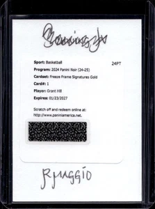 2024 Panini Noir Grant Hill Freeze Frame Signatures Gold Auto #/25 Magic - Picture 1 of 2