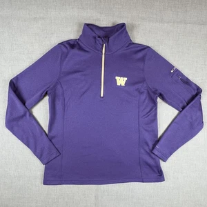 Washington Huskies Columbia Sweater Womens XL Purple 1/4 Zip NCAA Omni Wick - Picture 1 of 12