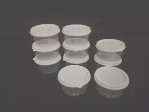 50pc 85ml Plastic Small ROUND Storage Container Wt WHITE Lid 6.5X3.5cm box BULK - Picture 1 of 4