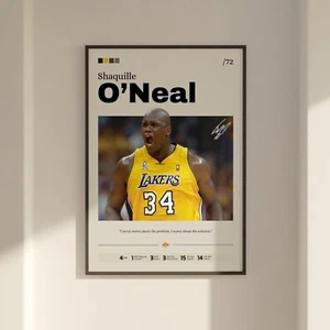 Shaquille O'Neal poster, L.A. Lakers art, Basketball print, O'Neal Lakers art - Picture 1 of 10