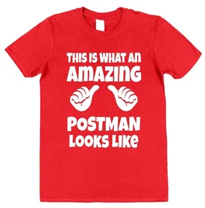 Amazing Postman T-Shirt Gift for Christmas Thank You Dad Royal Mail Worker - Picture 1 of 4