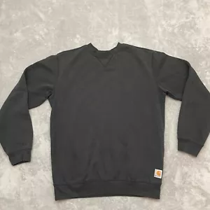 Carhartt Sweatshirt Mens Medium Black Midweight Crewneck Loose Fit Workwear K124 - Picture 1 of 8