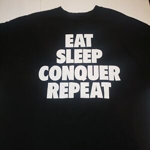 Brock Lesnar Eat Sleep Conquer Repeat Black T-shirt Size 2XL WWE Wrestling 