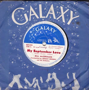 BILL McCORMACK My September Love / I'll Be Home 45 SirH70 - Picture 1 of 2
