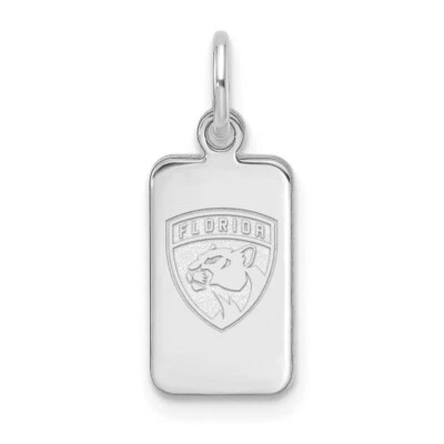 Colgante con etiqueta de plata esterlina chapado en rodio con logotipo de la NHL Florida Panthers Foto 1 de 4