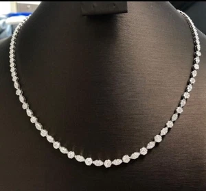 Eslabón enchapado en oro blanco de 14 k con forma de flor de moissanita VVS1 corte redondo de 15 CTW - Imagen 1 de 11