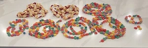 Vintage Blow Mold Type Plastic Candy Lifesavers & Popcorn Beads Garland Strands - Picture 1 of 11