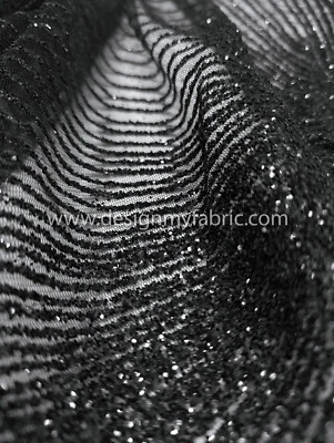 Black net glitter fabric #91584 - Image 1 of 4
