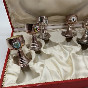 Vintage Set Of 6 German Shot Glasses Or Mini Chalices Original Box - Picture 1 of 7